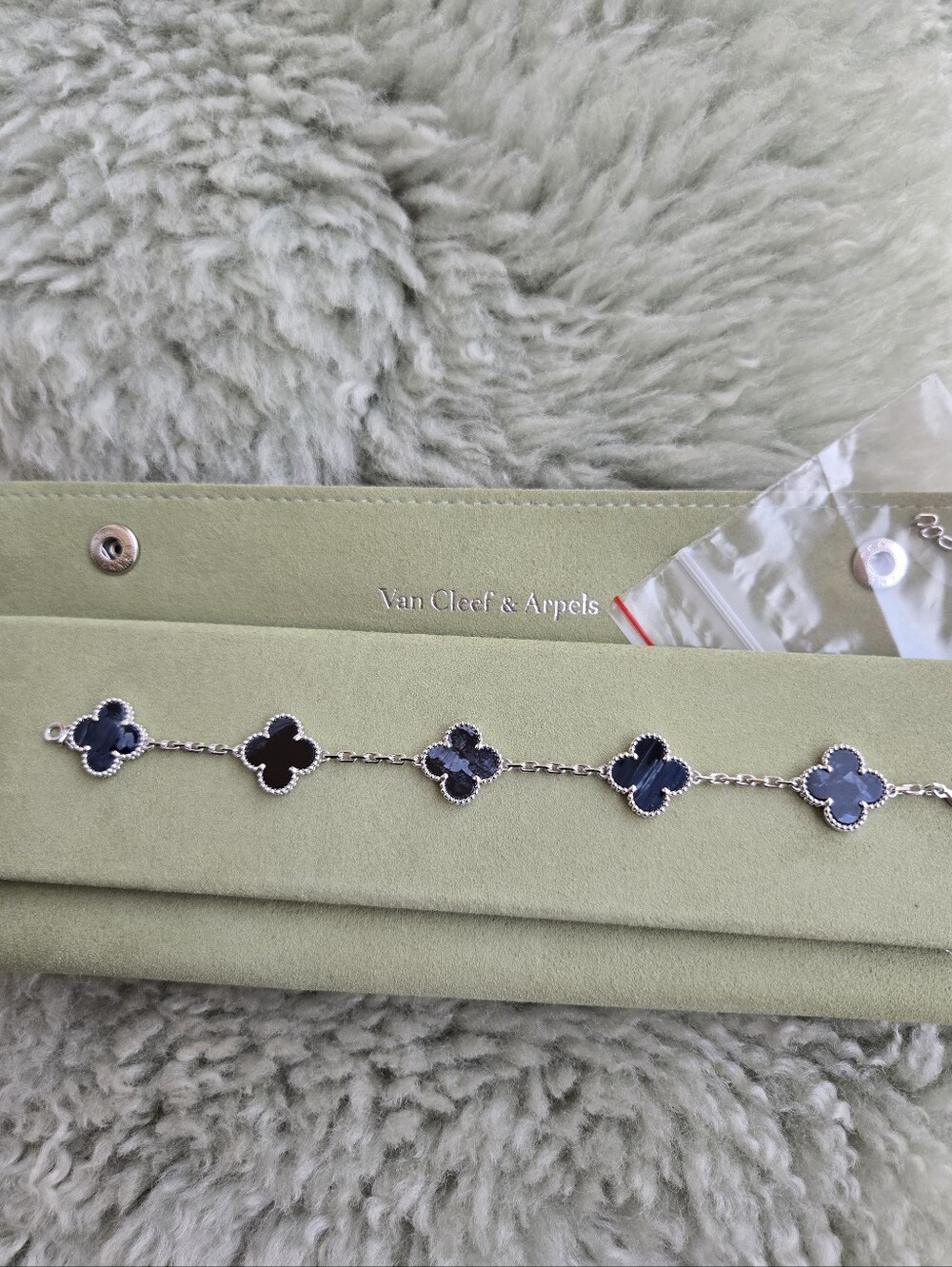 Van Cleef and Arpels Pietersite 5 Motifs Bracelet.